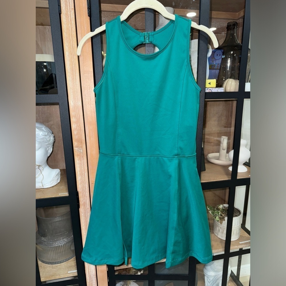 H&M exercise dress workout high neck tennis skort pockets tank emerald forest - Picture 2 of 7